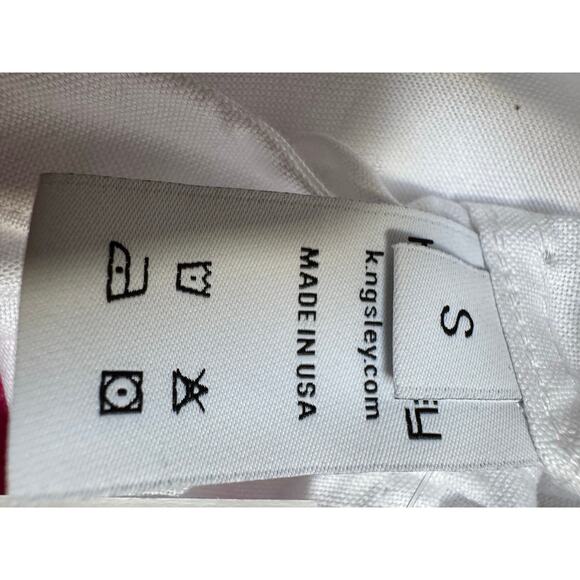 K.NGSLEY Vincent White V-Back Button Up Shirt - Size Small (new) - Picture 8 of 9